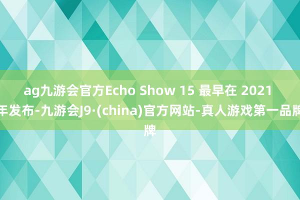 ag九游會官方Echo Show 15 最早在 2021 年發布-九游會J9·(china)官方網站-真人游戲第一品牌