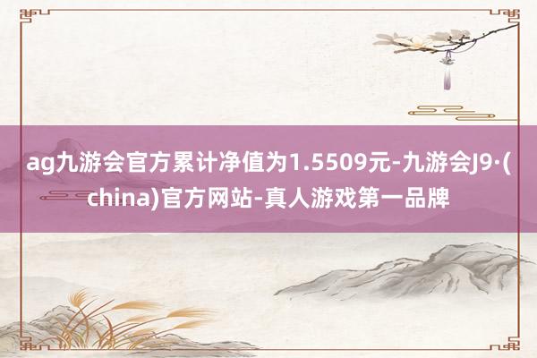 ag九游會官方累計凈值為1.5509元-九游會J9·(china)官方網站-真人游戲第一品牌