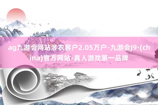 ag九游會網(wǎng)站涉農(nóng)客戶2.05萬戶-九游會J9·(china)官方網(wǎng)站-真人游戲第一品牌