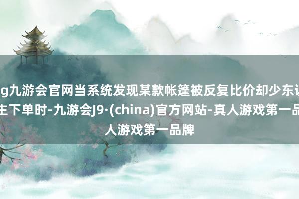 ag九游会官网当系统发现某款帐篷被反复比价却少东说念主下单时-九游会J9·(china)官方网站-真人游戏第一品牌